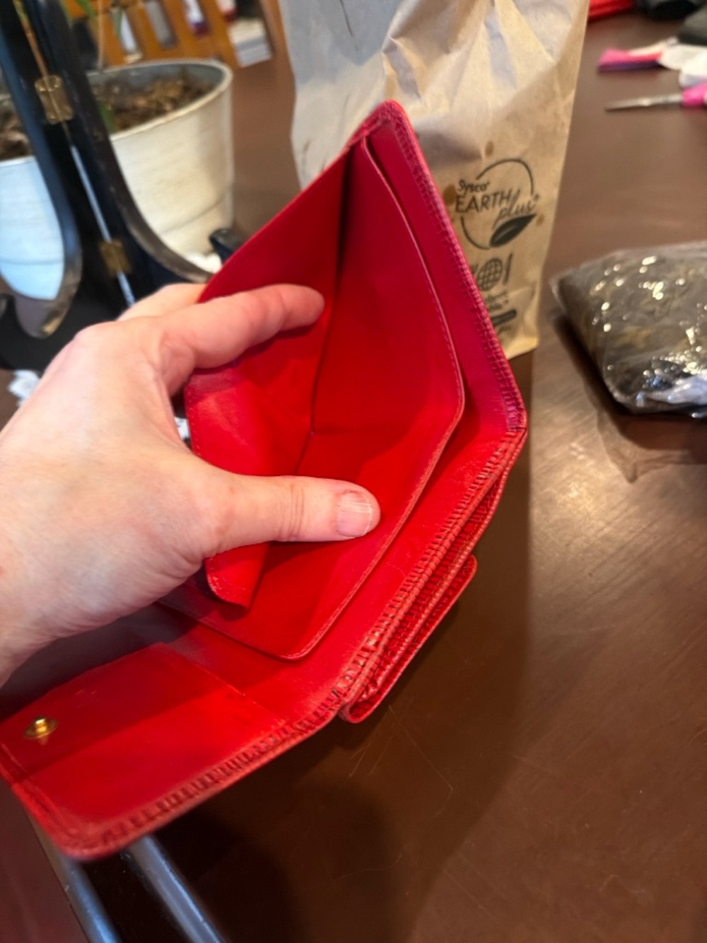 Louis Vuitton Red Epi Leather Compact Wallet with LV Emboss - Picture 7 of 7